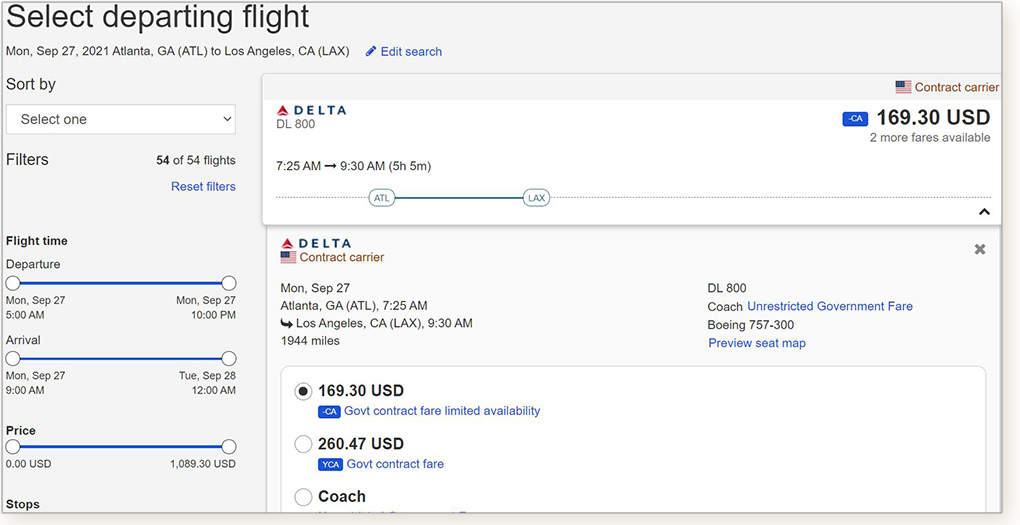 Getting There Sample Government Online Booking Tools utilizing GetThere Dashboards